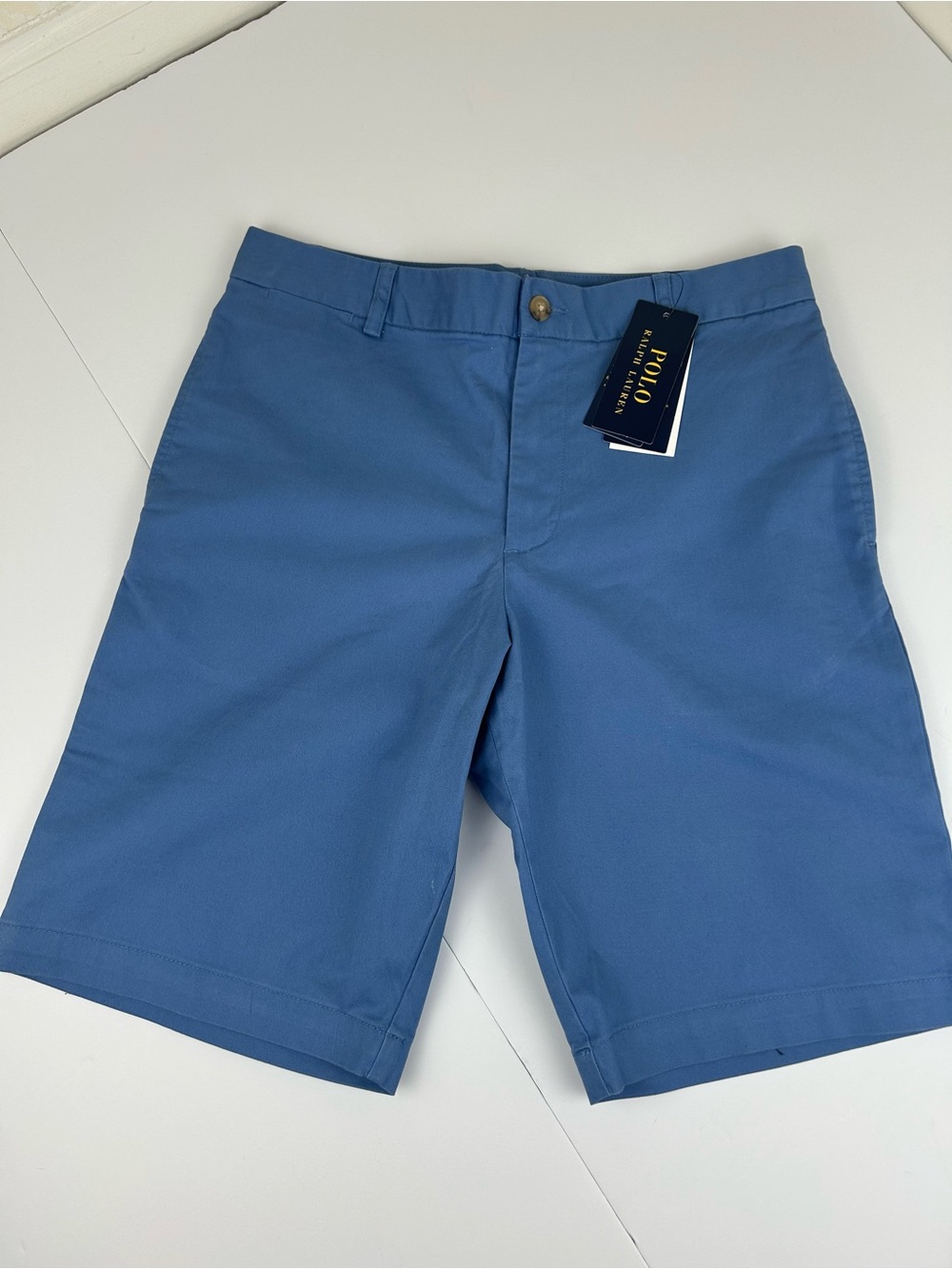 Polo Ralph Lauren Boys Shorts Size 18 Blue Twill PUREPRESS Flex Abrasion NEW